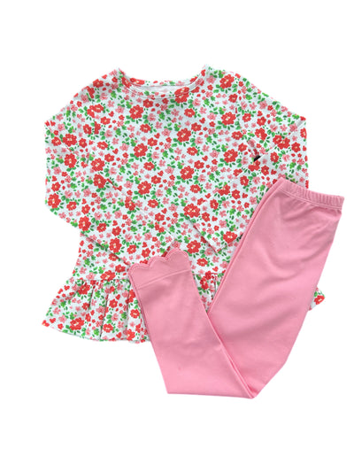 Pink & Red Floral Pima Loren Legging Set **PRE-SALE**