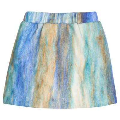 Wool Mini Skirt - Blue Multi Color