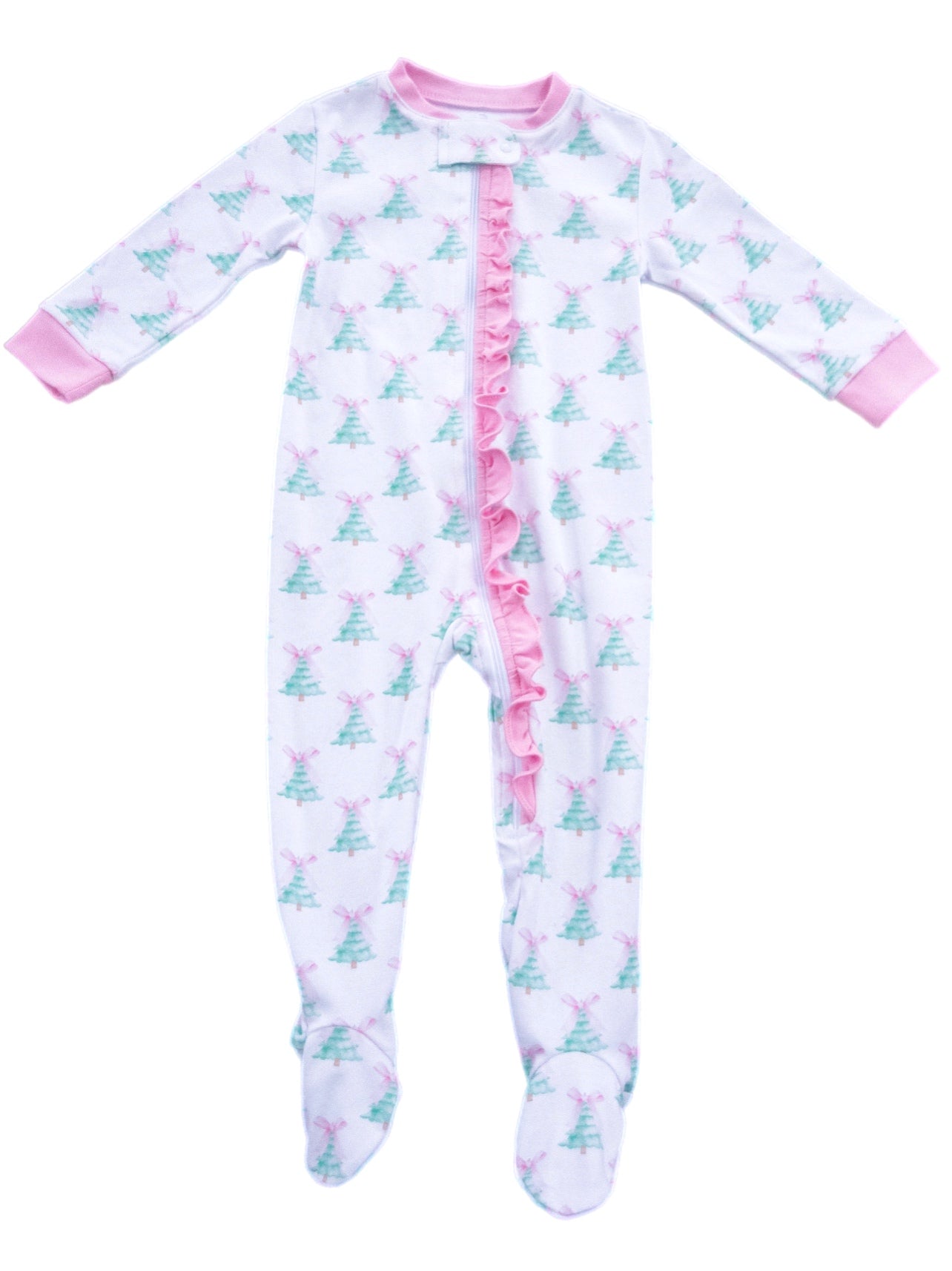 Pink Christmas Tree 1pc Zip PJ **PRE-SALE**