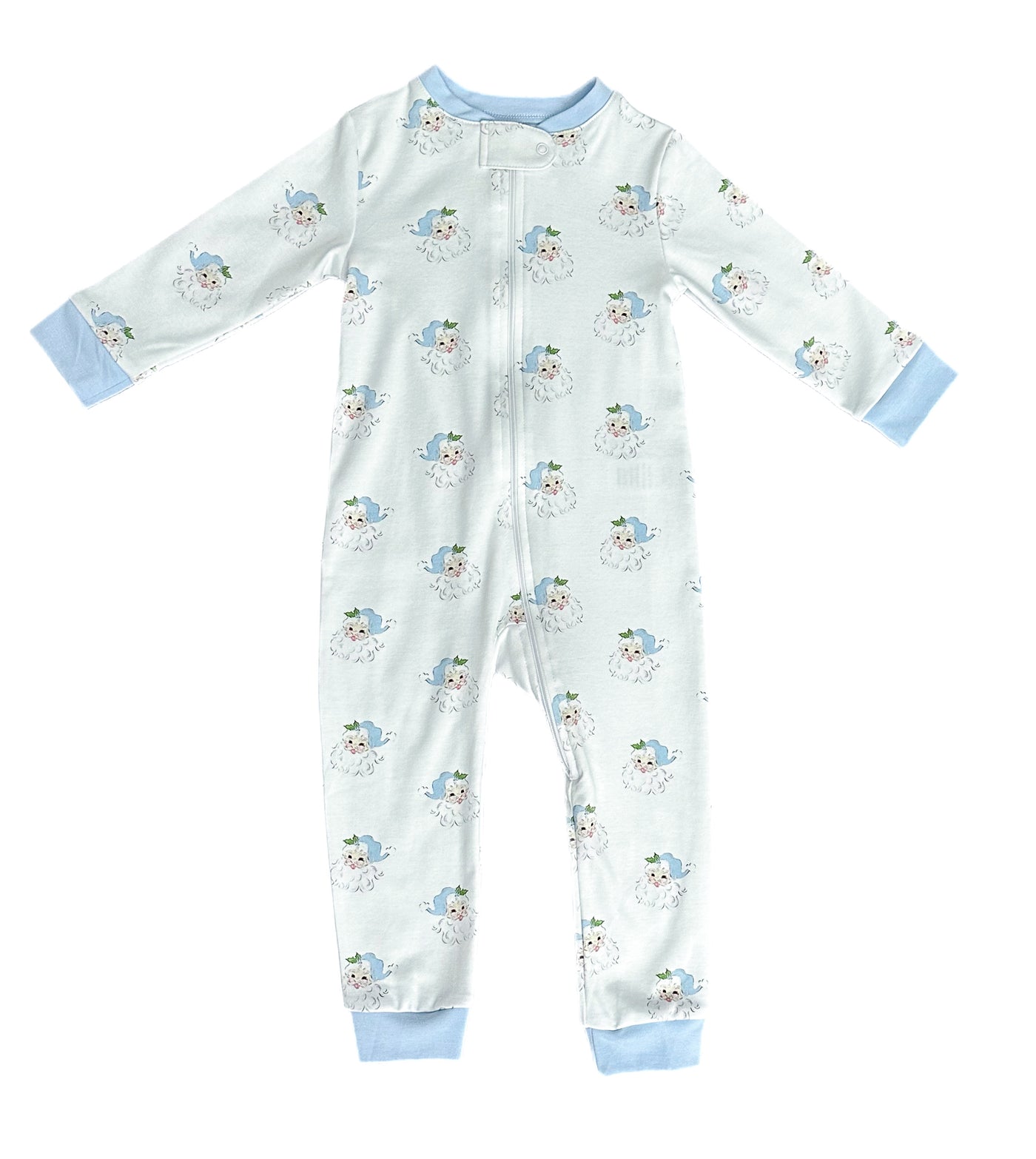 Blue Santa Pima 1pc Zip PJ