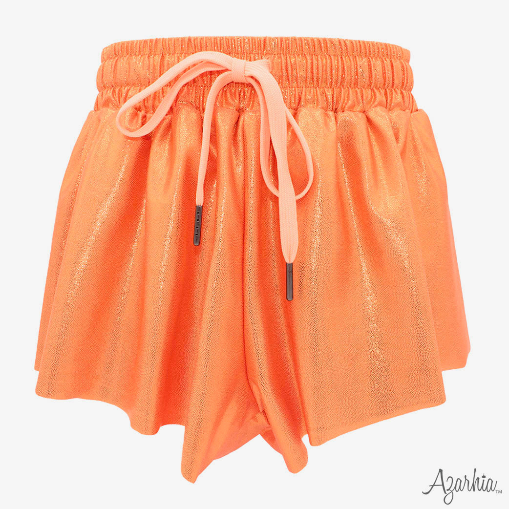 Orange Shimmer Butterfly Shorts