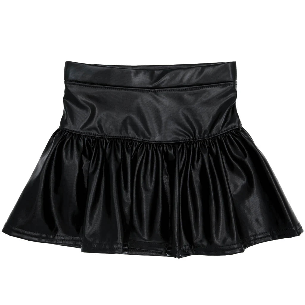 Slick Metallic Gathered Skort