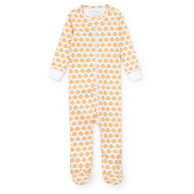 Parker Zipper Footie - Harvest Pumpkin