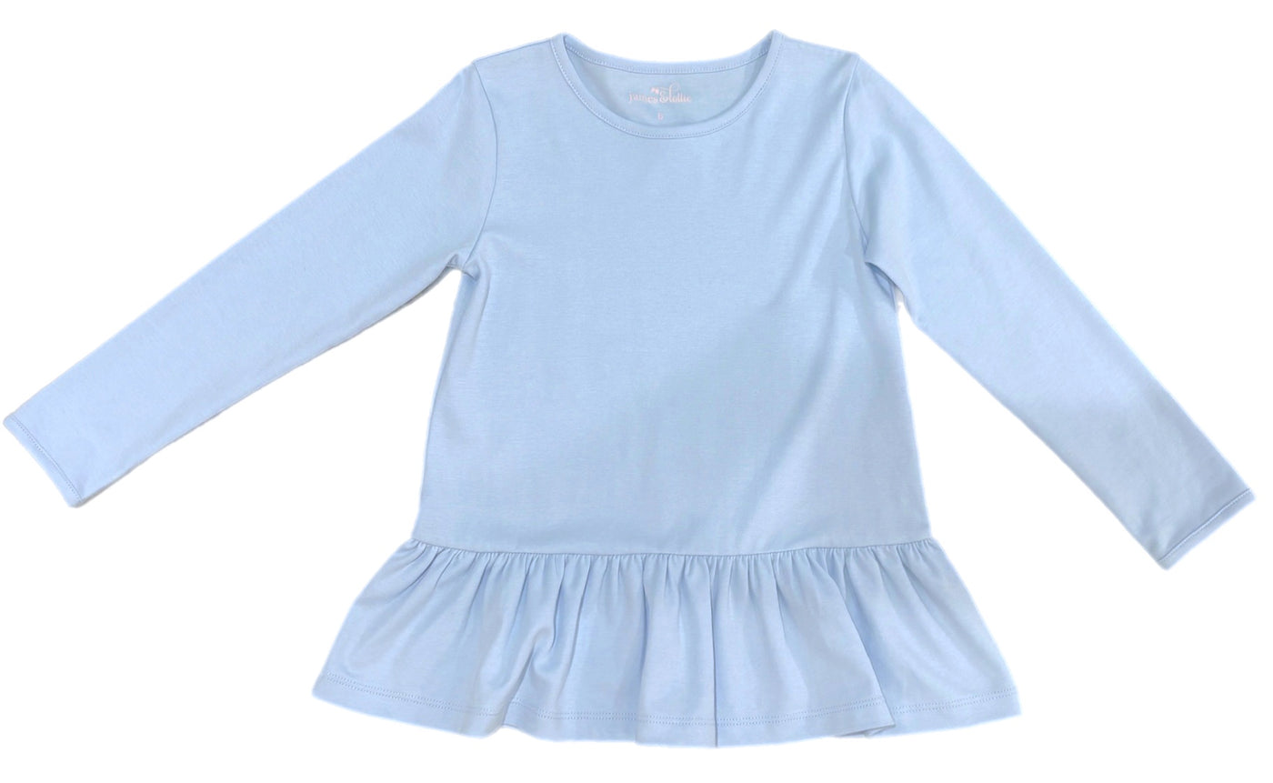 Light Blue Pima Peggie Peplum Top