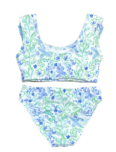 J&L Blue/Green Floral Loren 2Pc Swim **Pre-Sale**