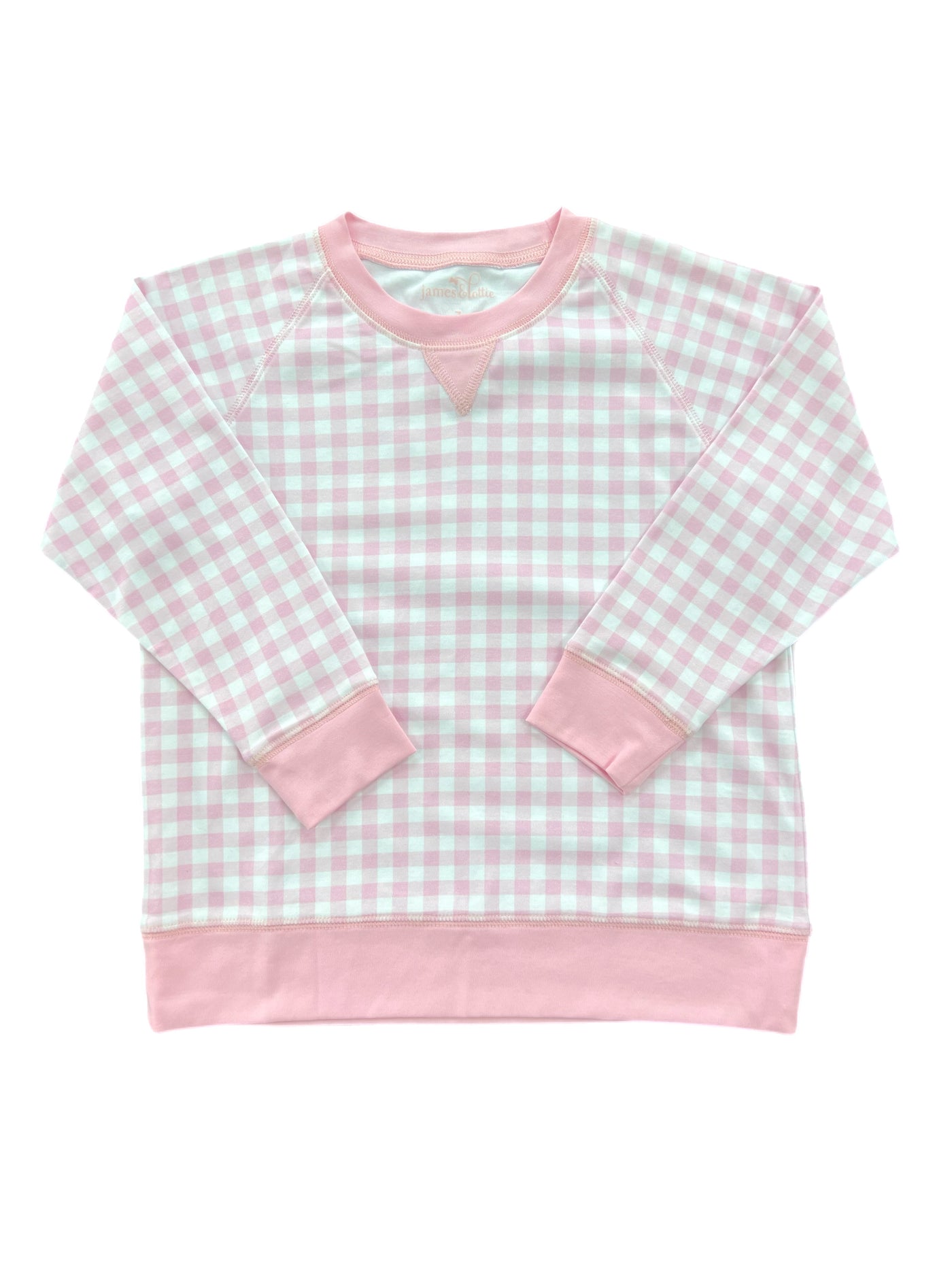 Pink Gingham Pima Sidney Sweatshirt