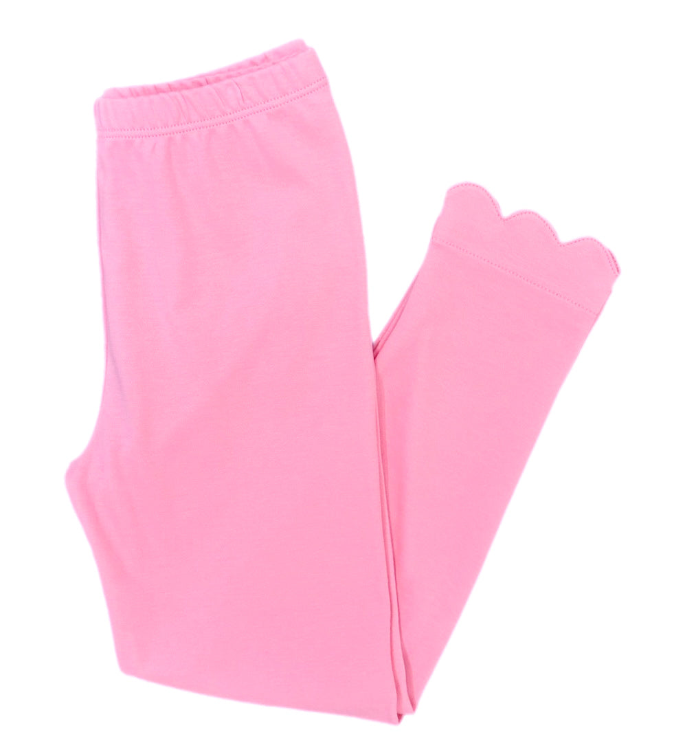 Pink Wreath Pima Scalloped Legging **PRE-SALE**