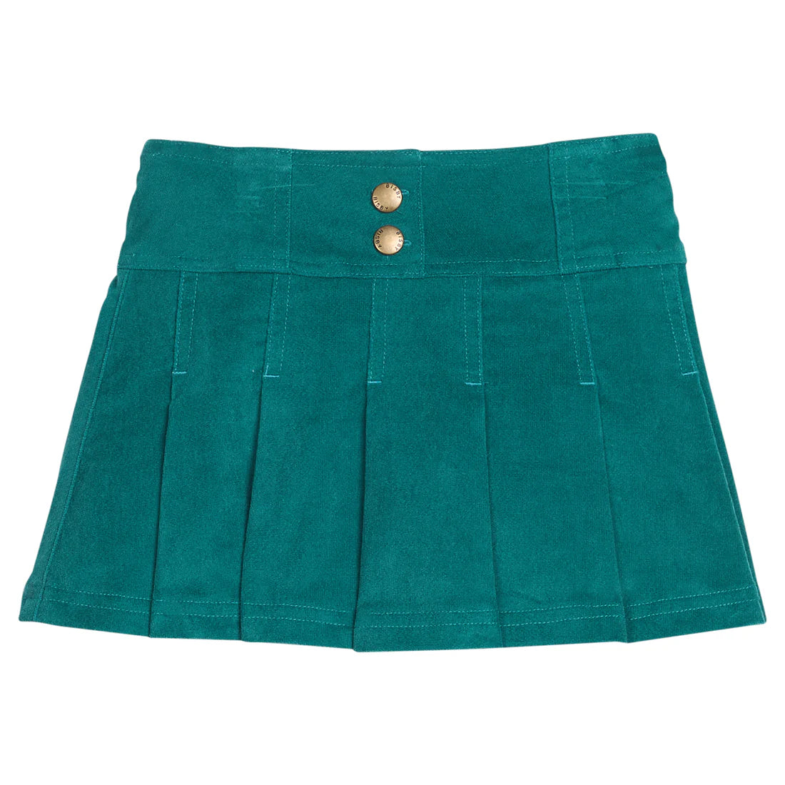 Pleated Mini Skirt - Peacock Velvet