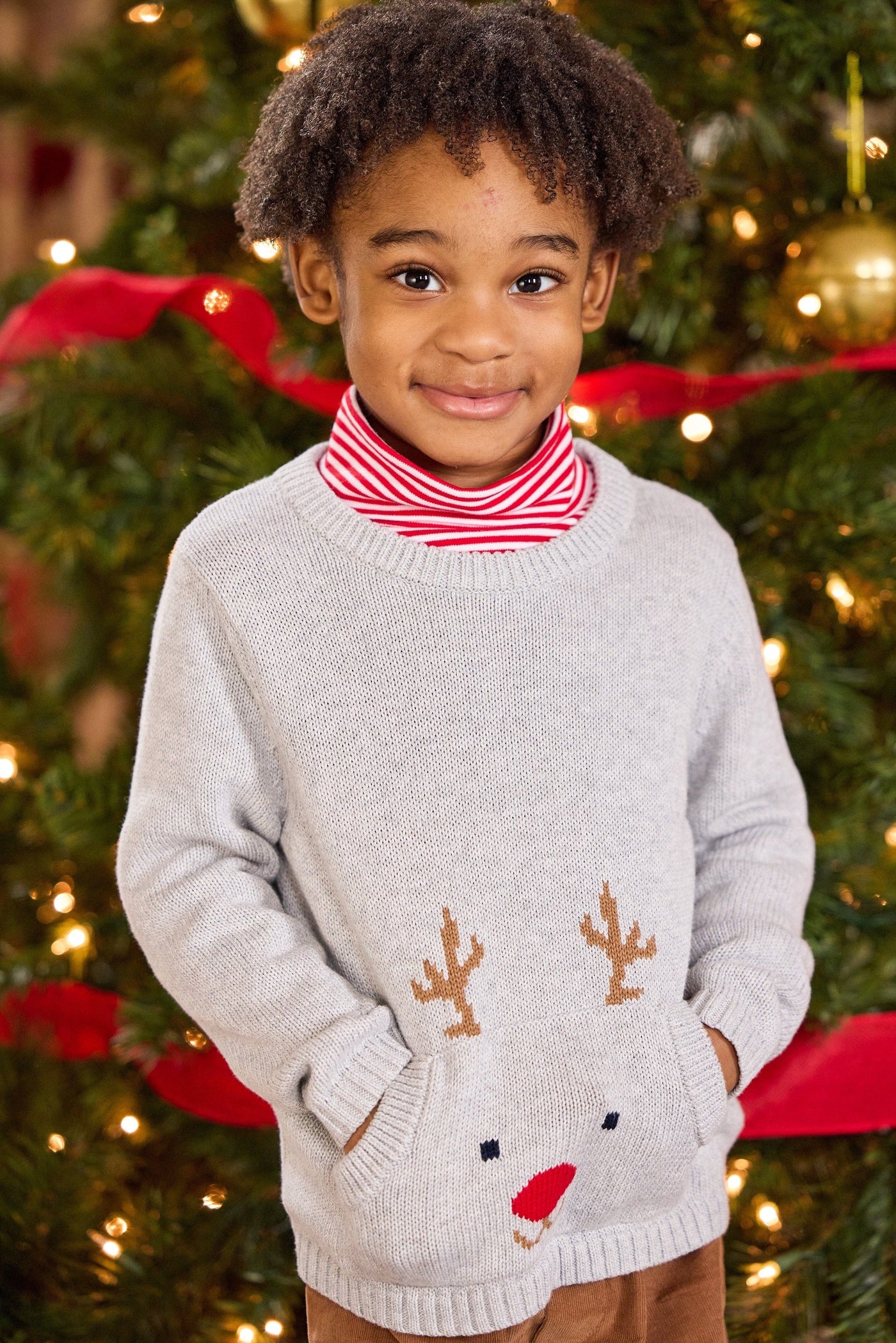 Pocket Intarsia Sweater - Reindeer