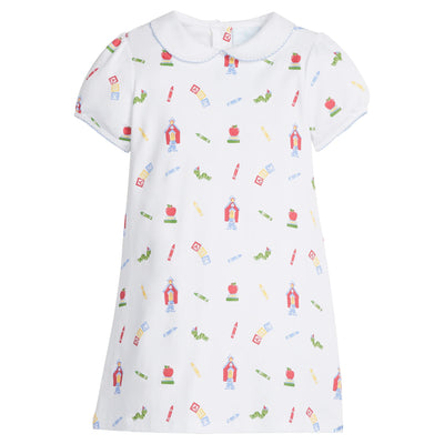 Printed Peter Pan Dress  -  School Days