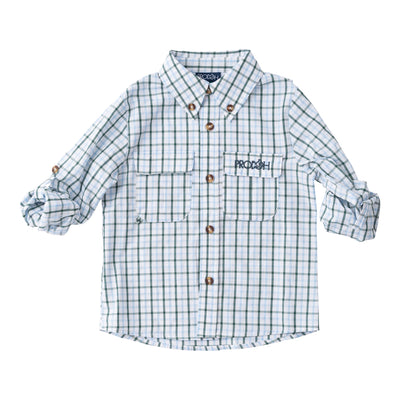 Prodoh Fishing Shirt Green Blue Windowpane