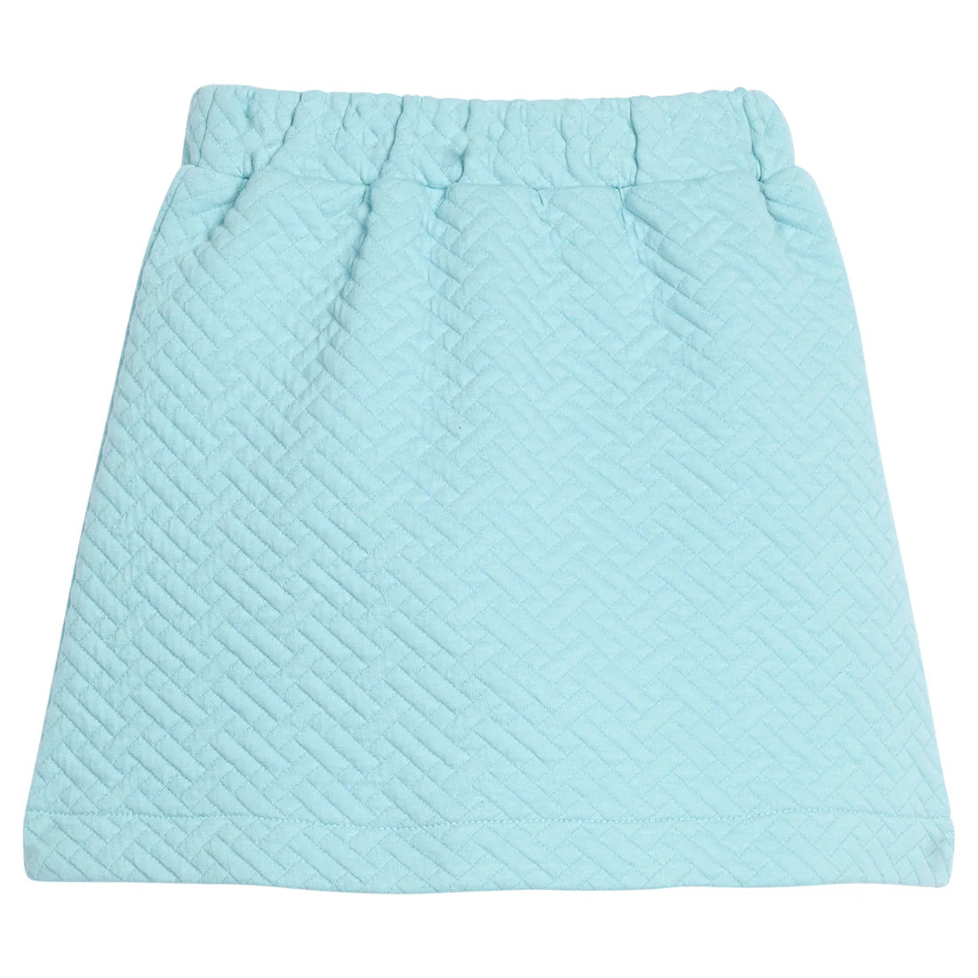 Quilted Mini Skirt - Aqua Quilted Trellis