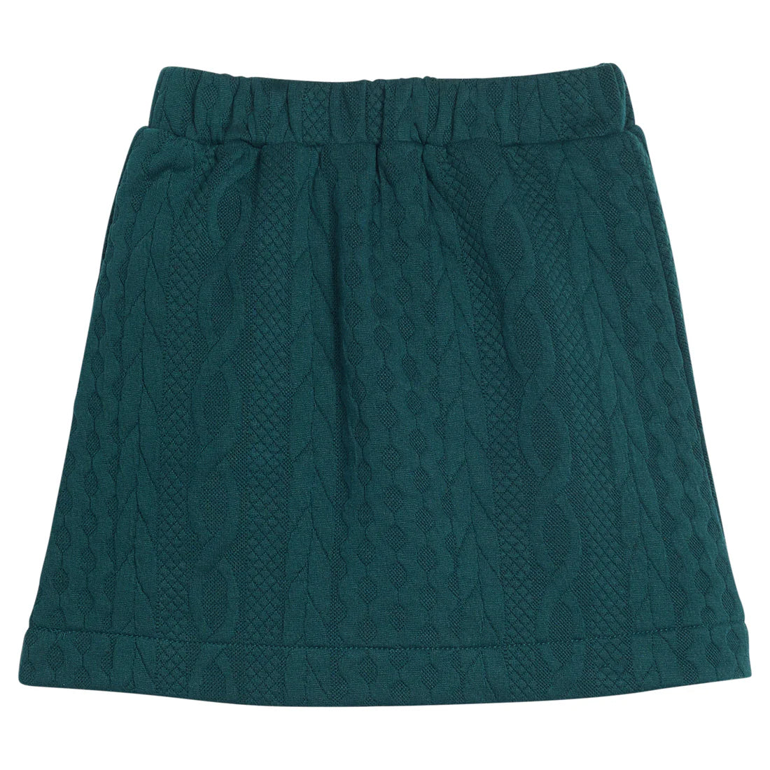 Quilted Mini Skirt - Emerald Cable