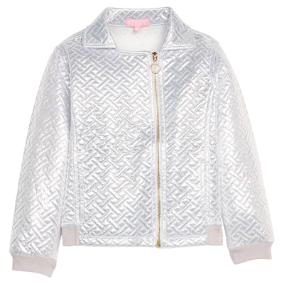 Quilted Moto Jacket - Silver