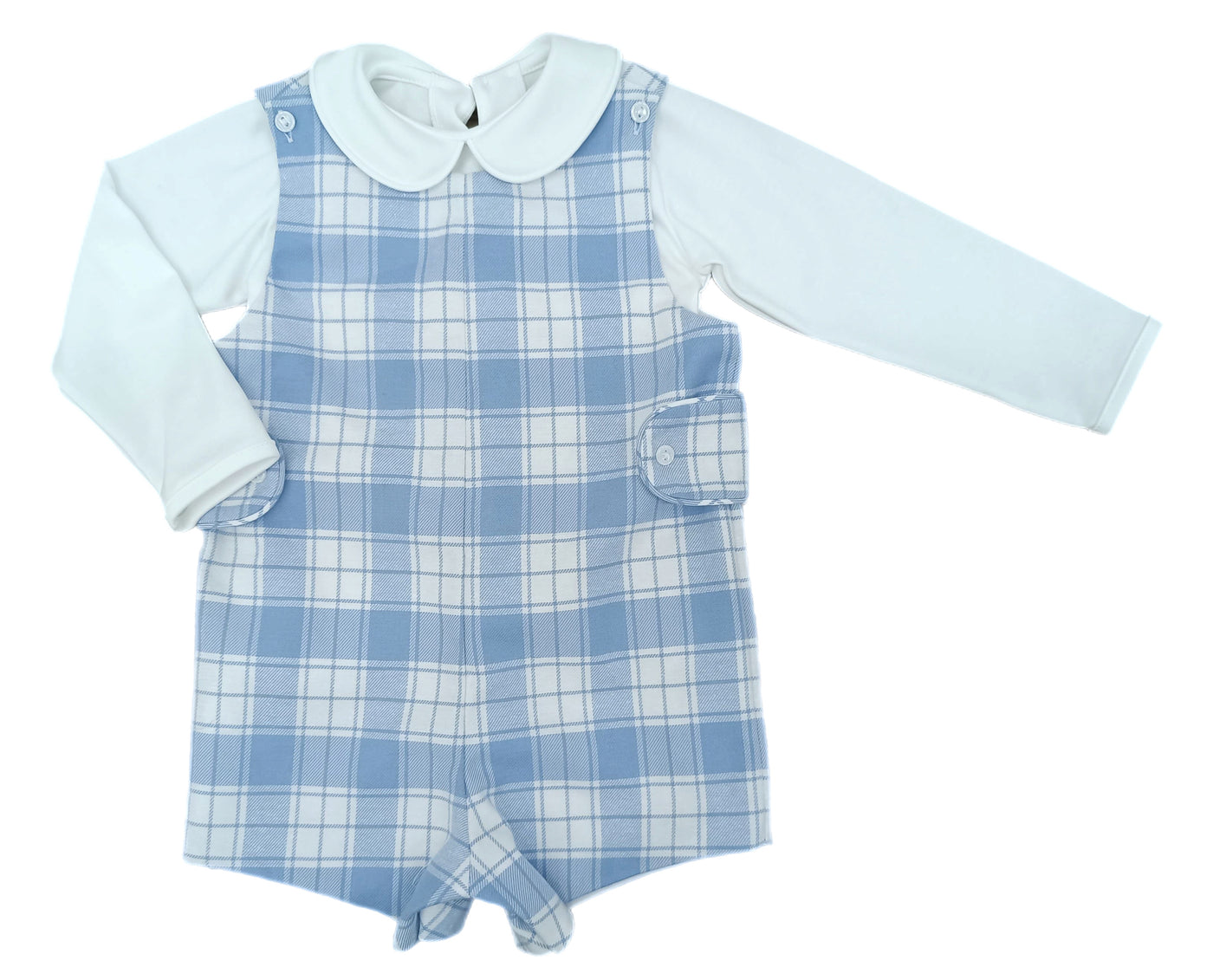 Blue Flannel Check Reed Jon Jon Set