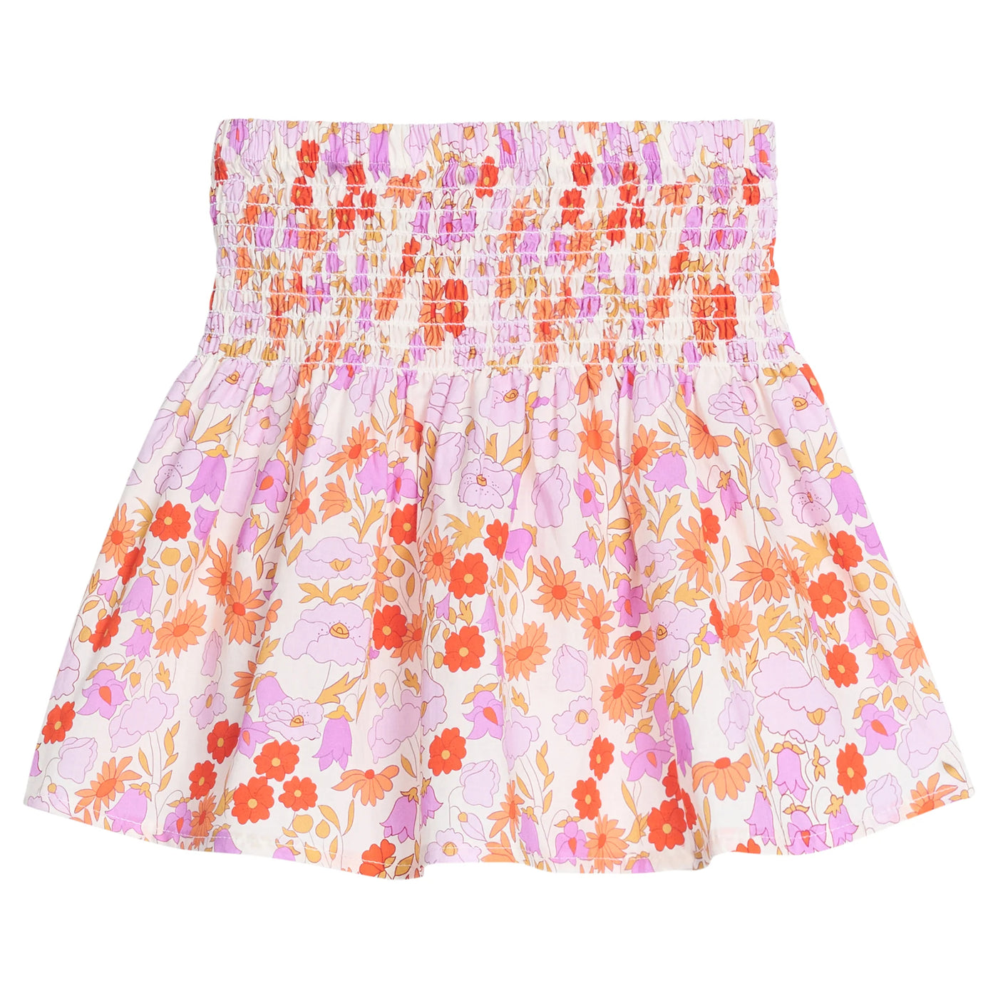 Ruched Circle Skirt - Lisle Saffron Floral
