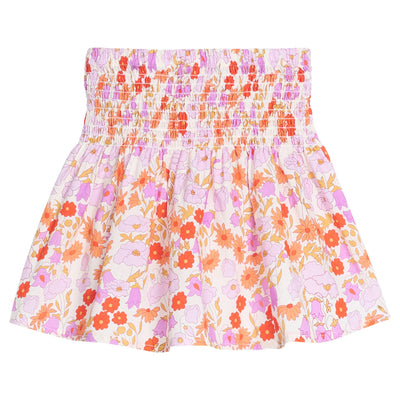 Ruched Circle Skirt - Lisle Saffron Floral