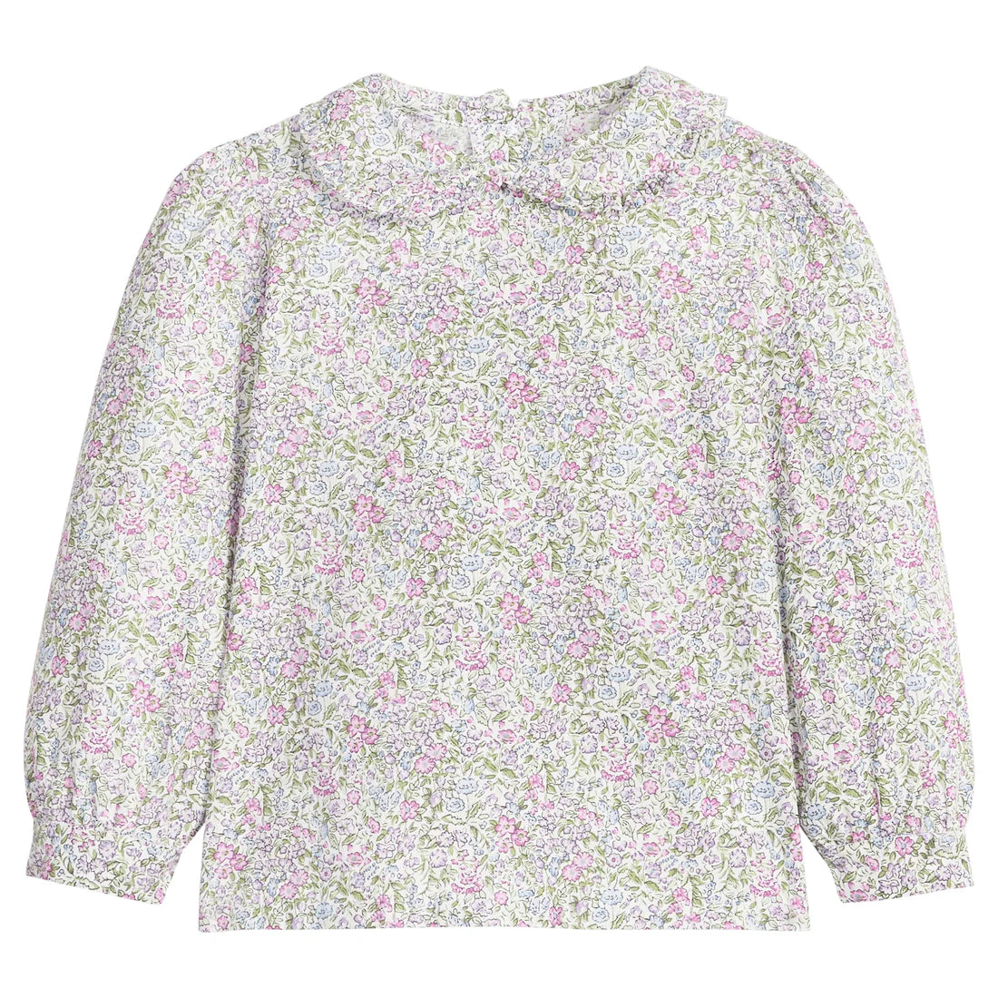 Ruffled Peter Pan Blouse - Lavender Gables Floral