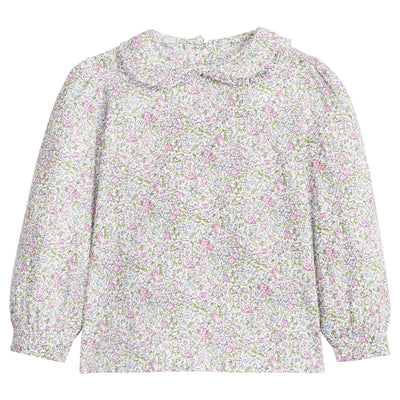 Ruffled Peter Pan Blouse - Lavender Gables Floral