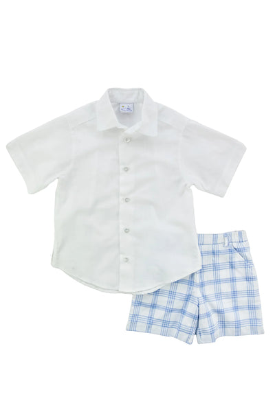 Shirt & Plaid Short Set