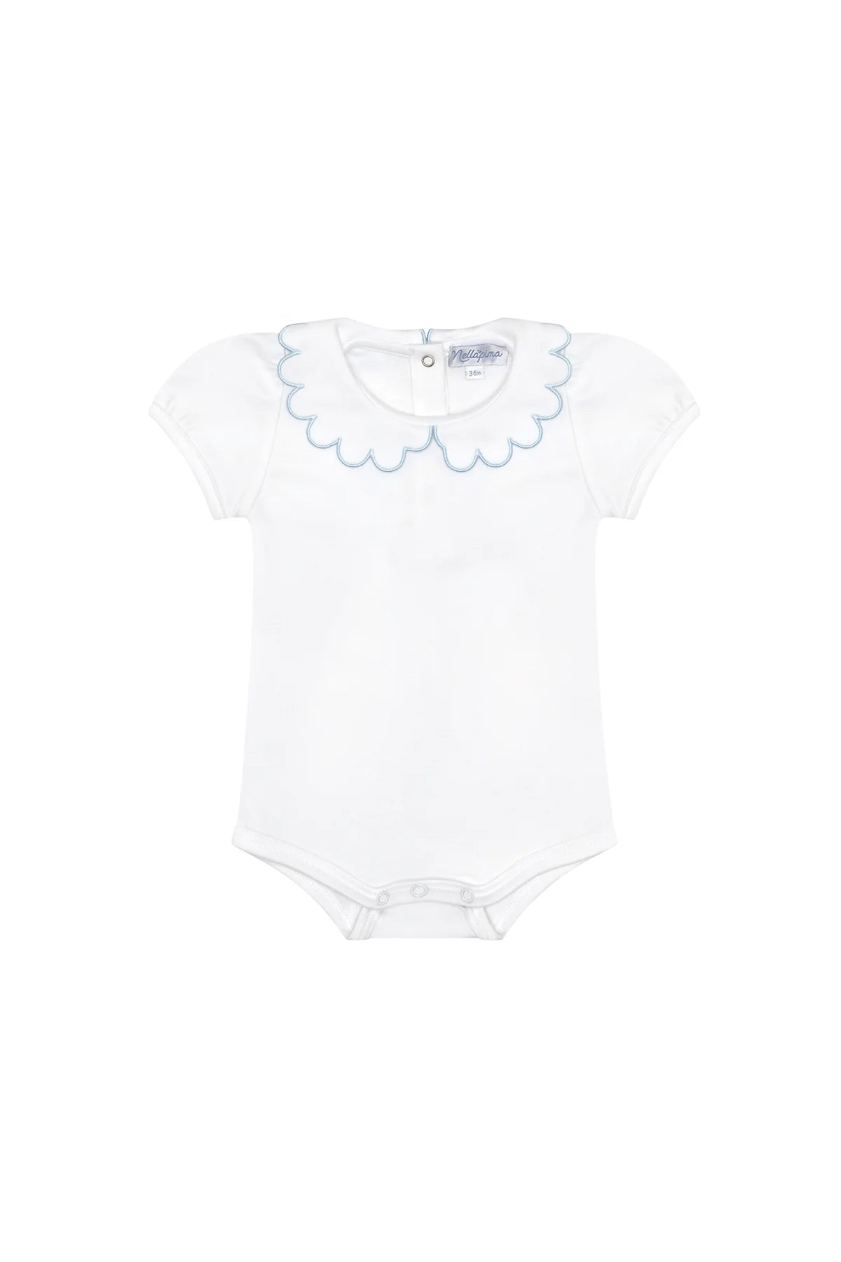 Nellapima S/S Blue Scallop Onesie *