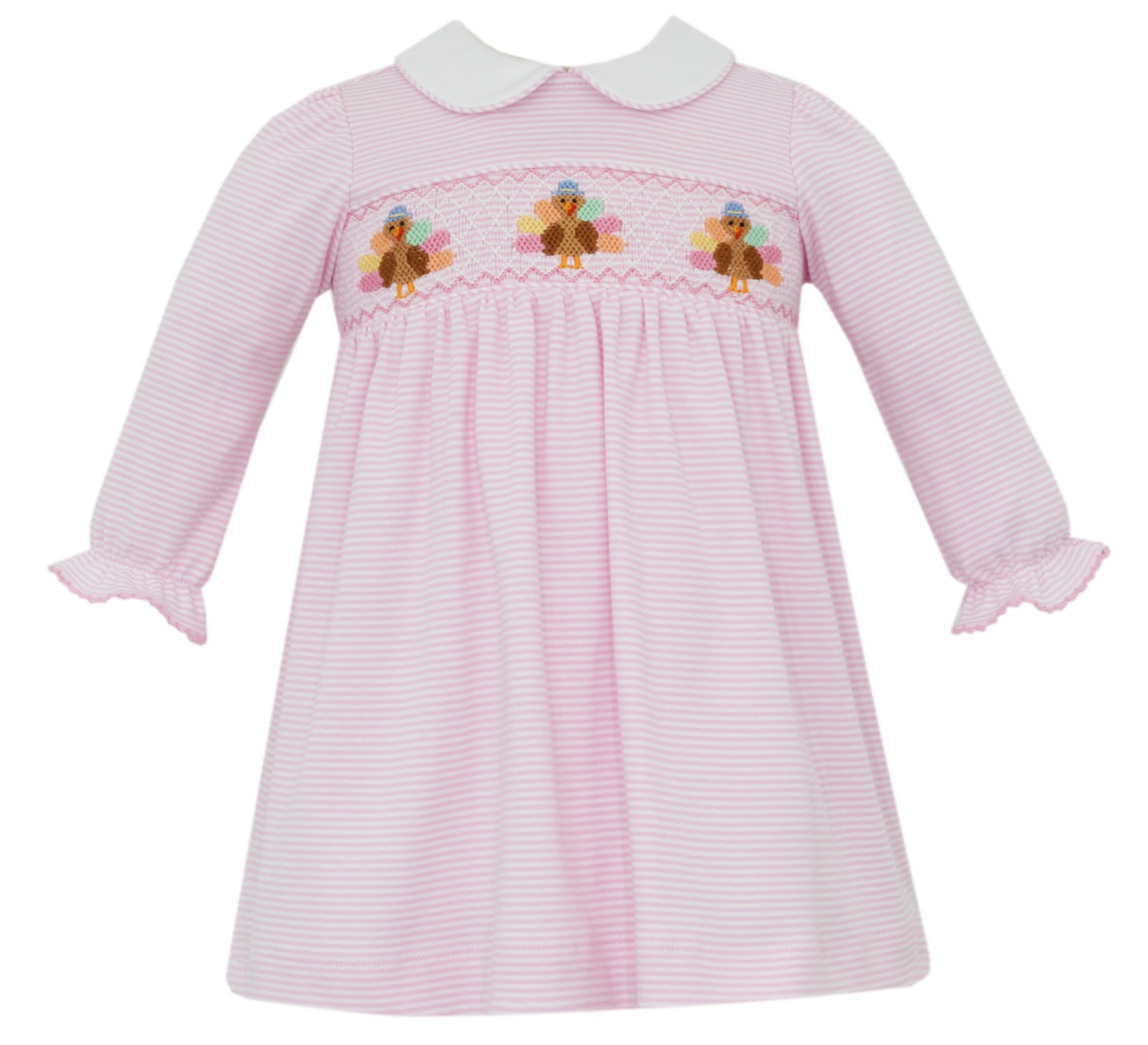 Pink Stripe Knit L/S Dress - Turkey