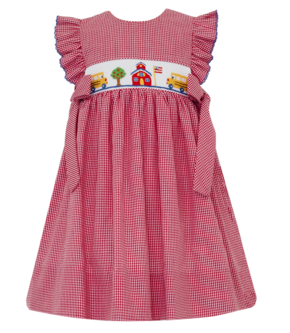 Red Gingham Sleeveless Dress - Back To School