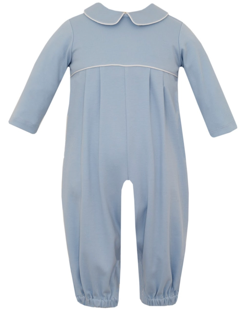 Blue Knit Boy Long Romper