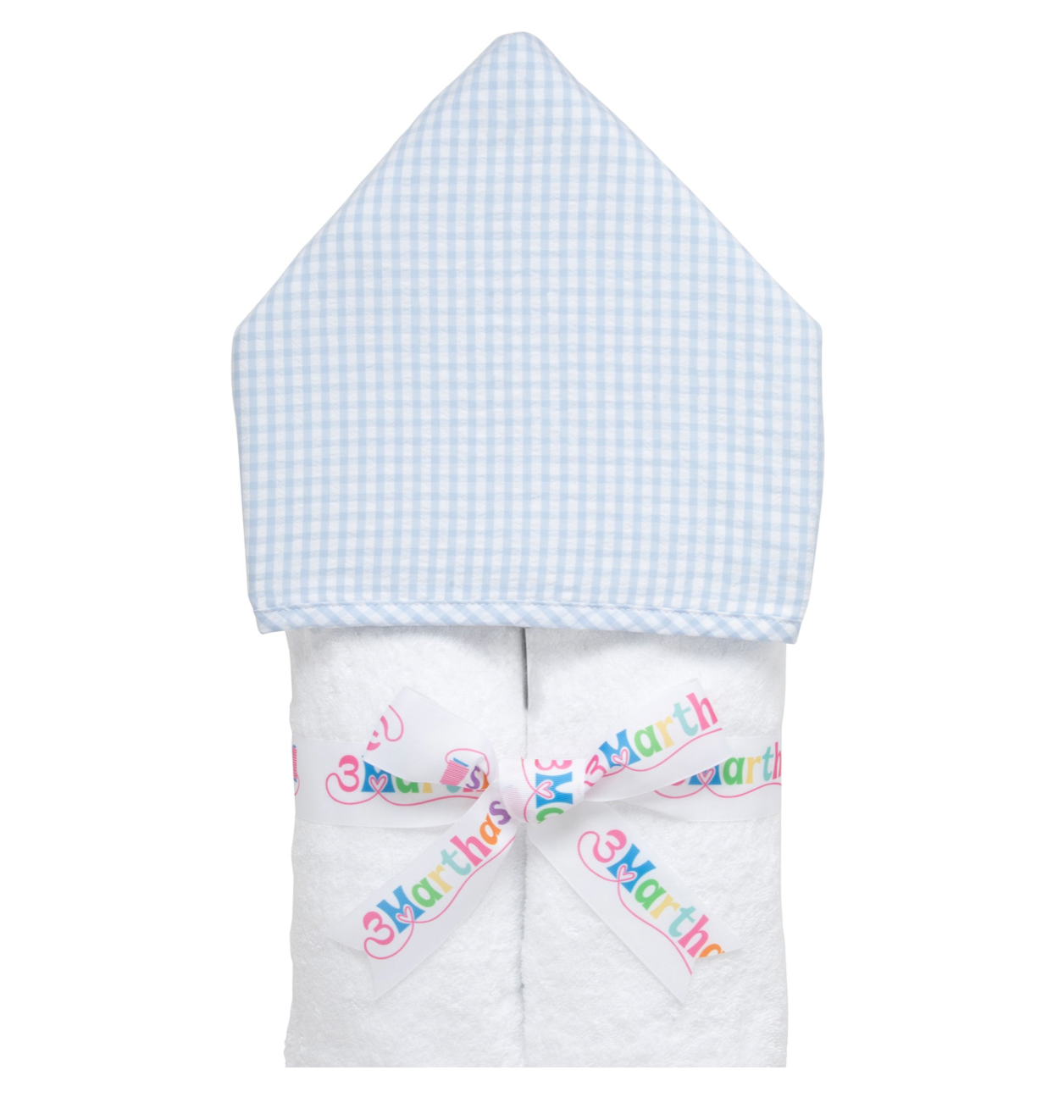 Everykid Hooded Towel - Blue Check
