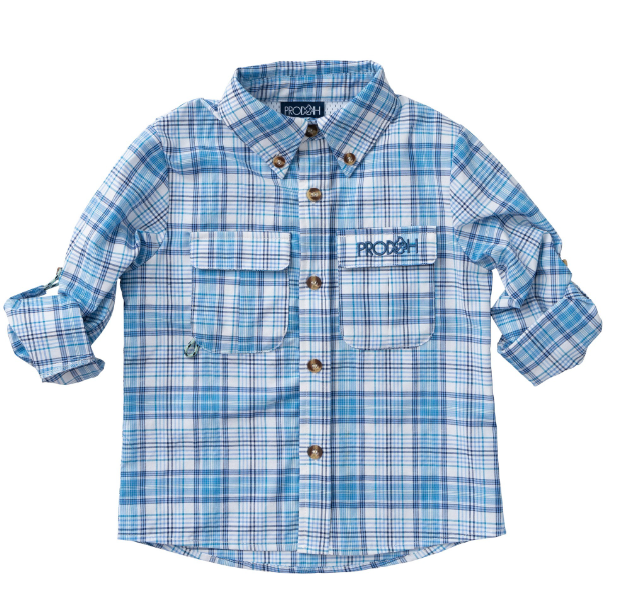 Founders Fishing Shirt Ethereal Blue Plaid