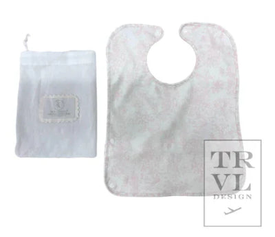 TRVL Bunny Toile Pink Bib