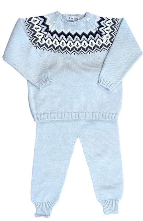 Mi Lucero Fair Isle Herringbone Jogger Set