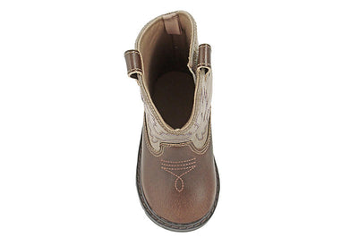 Brown Textured Western Boot