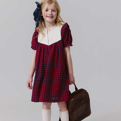 Imogen Dress - Red/Blue Check