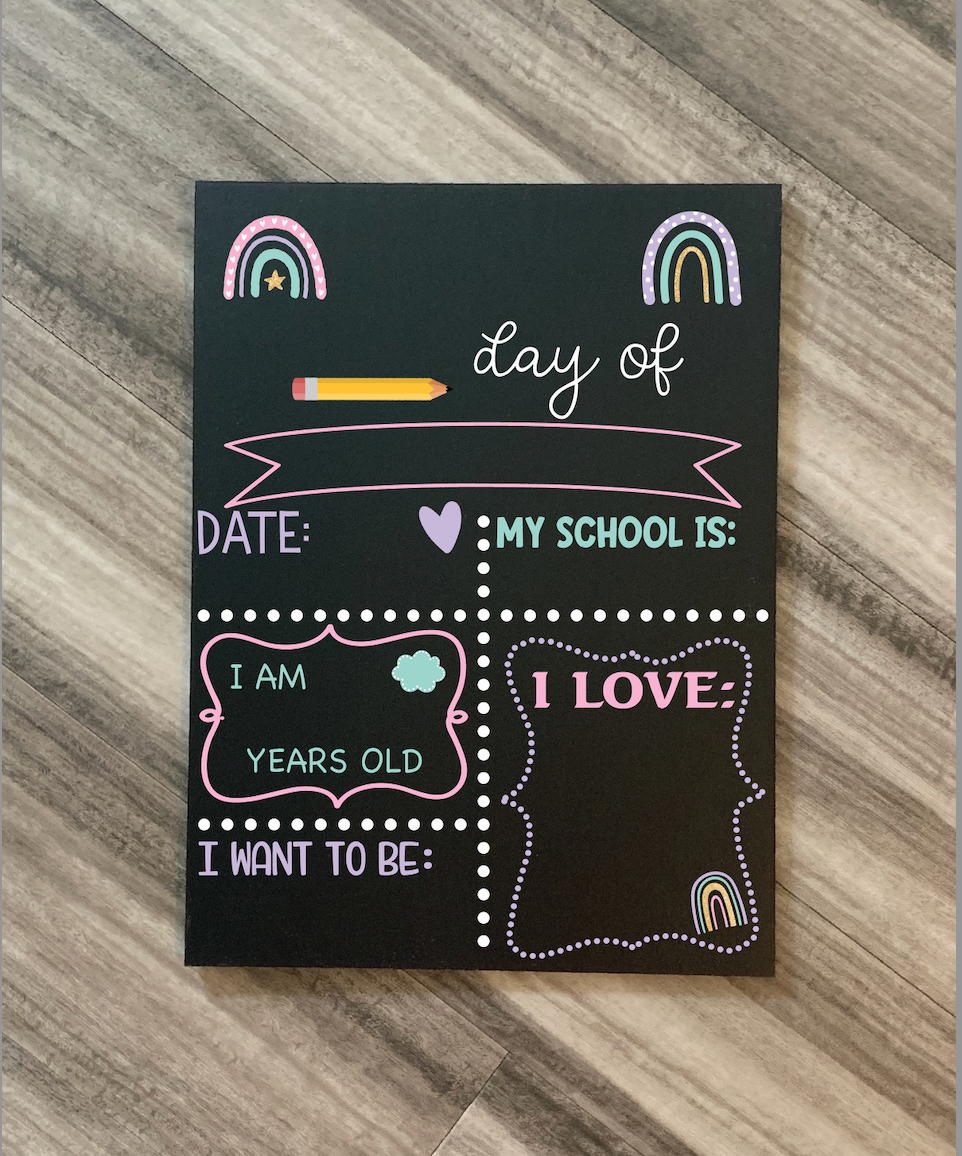 Back to School Chalkboard - Boho Rainbow