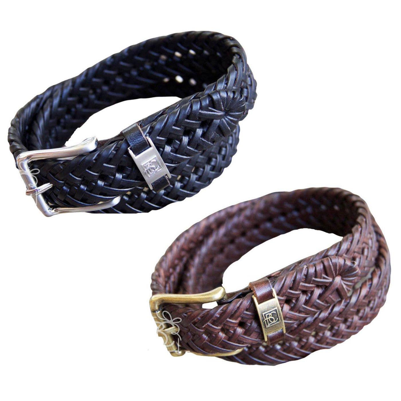 Braided Leather Belt Brown
