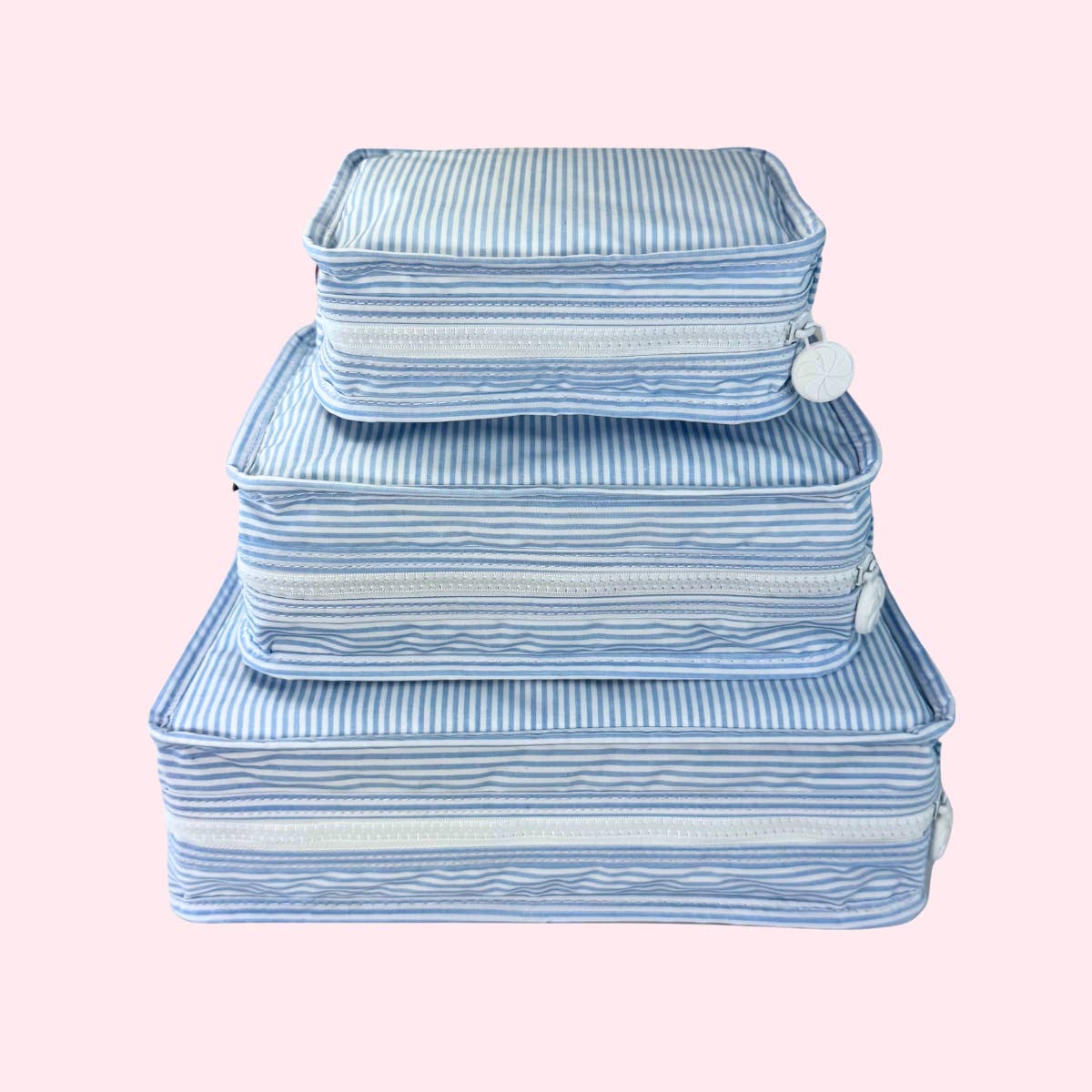 Baby Blue Preppy Stripe ~Glossy~ Stacking Set | Mint