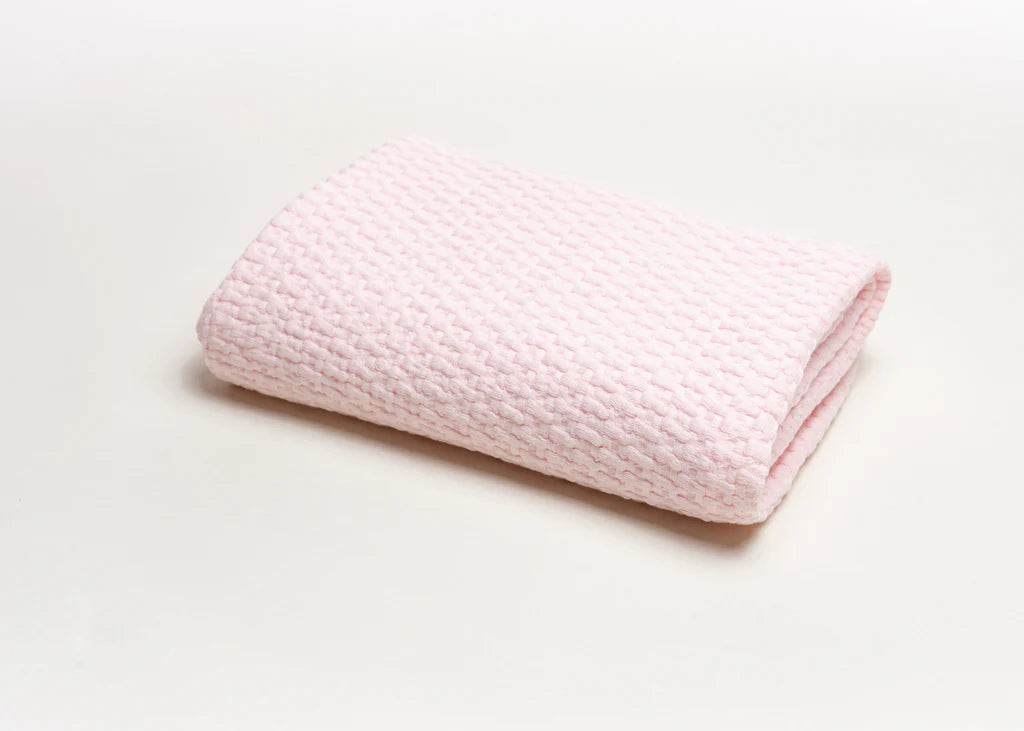 Stonewashed Basket Weave Blanket - Pink 45x45