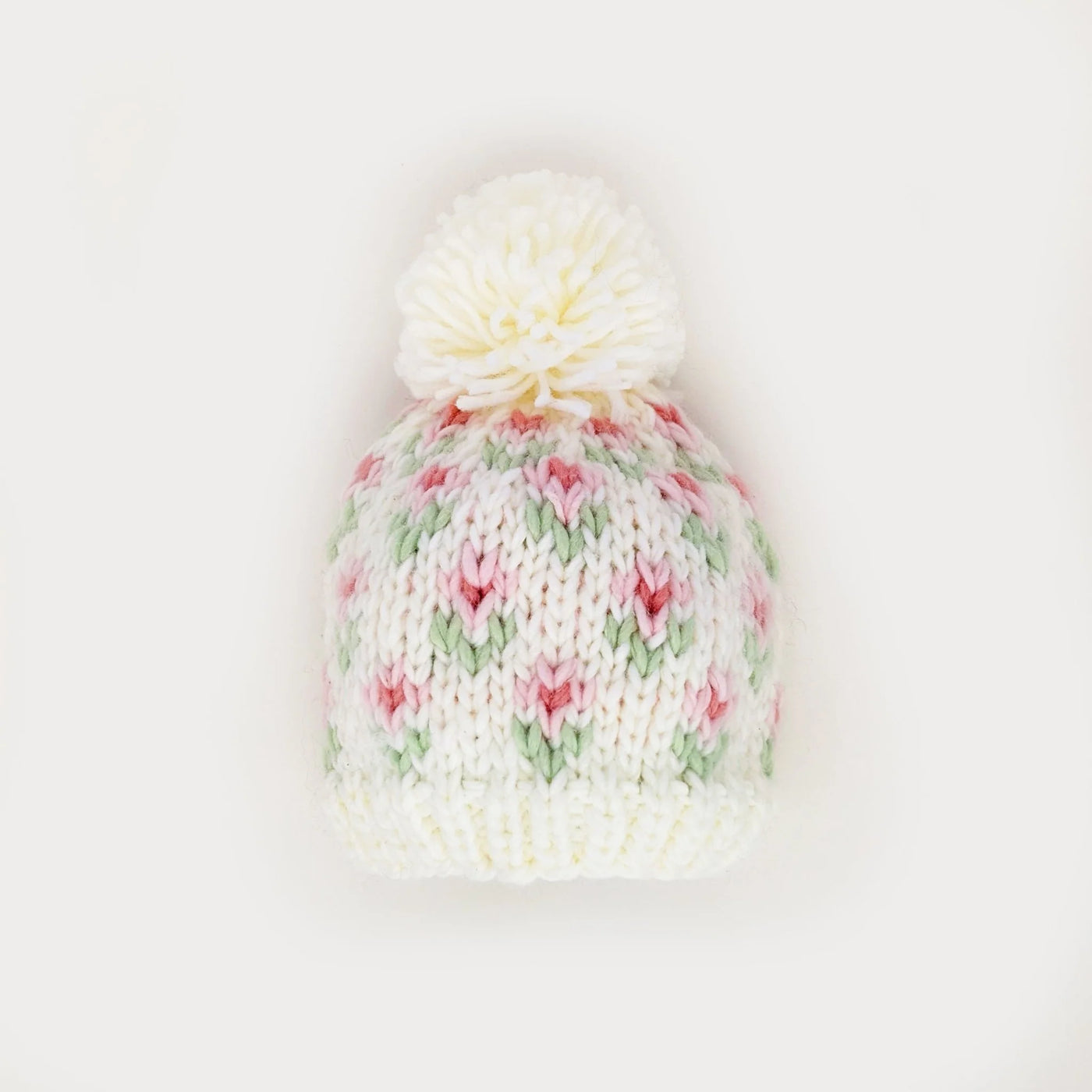 Beanie Hat - White Bitty Blooms