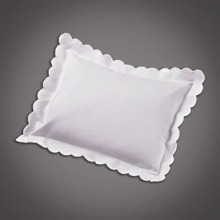 White Scallop Pillow w/ Insert - Small