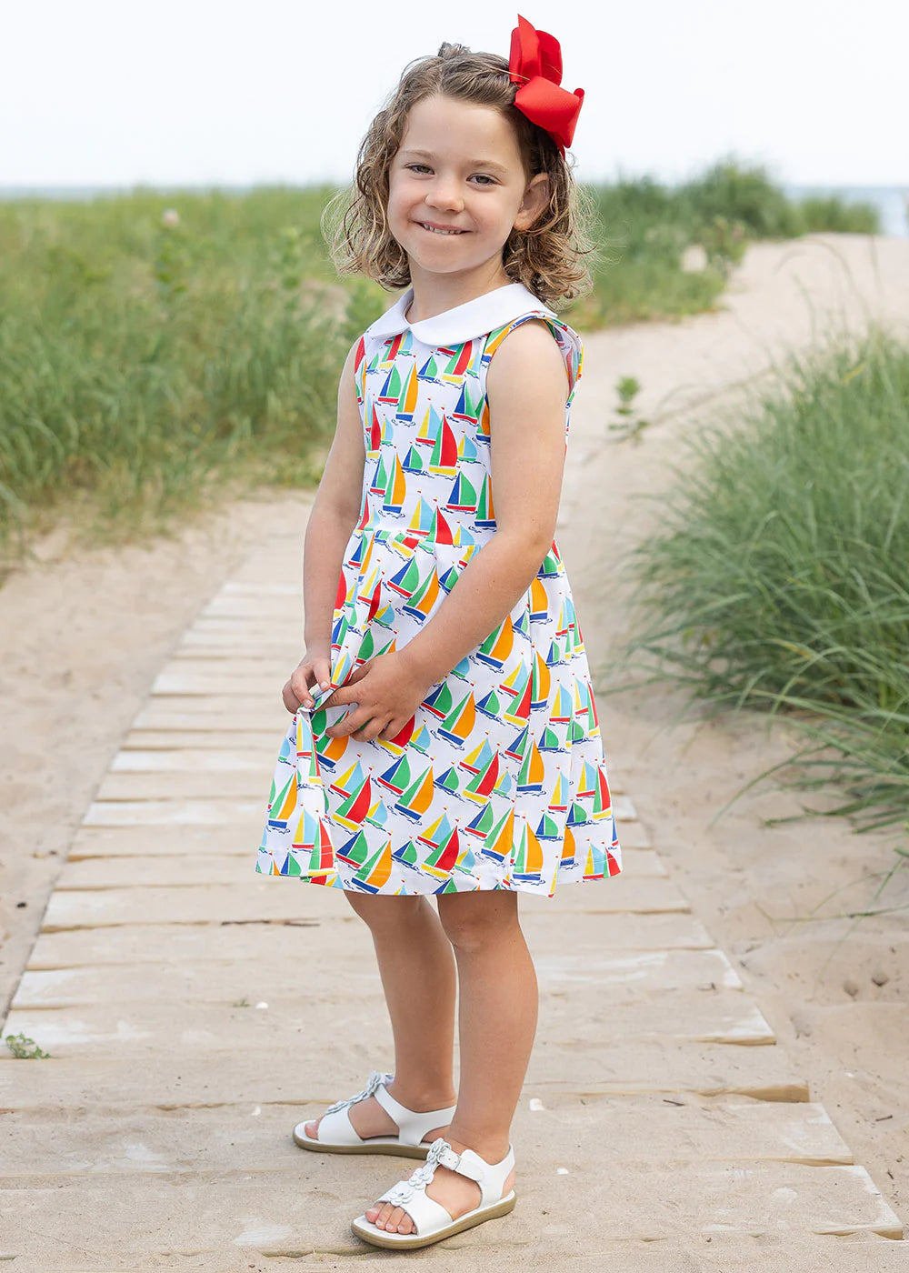 Florence Sailboat Print Twirl Dress