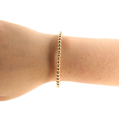 4MM Gold Beaded Bracelet - Petite 6.25 inch