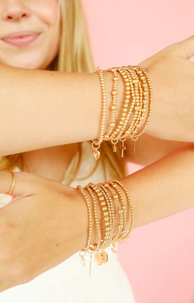 Gold Cross Charm Bracelet 6.75"