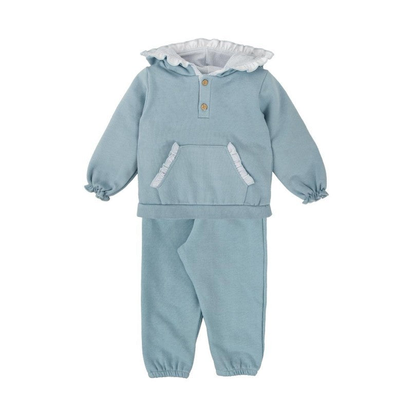 Blue Cotton Knitted Tracksuit