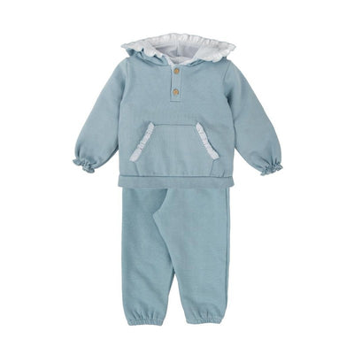 Blue Cotton Knitted Tracksuit