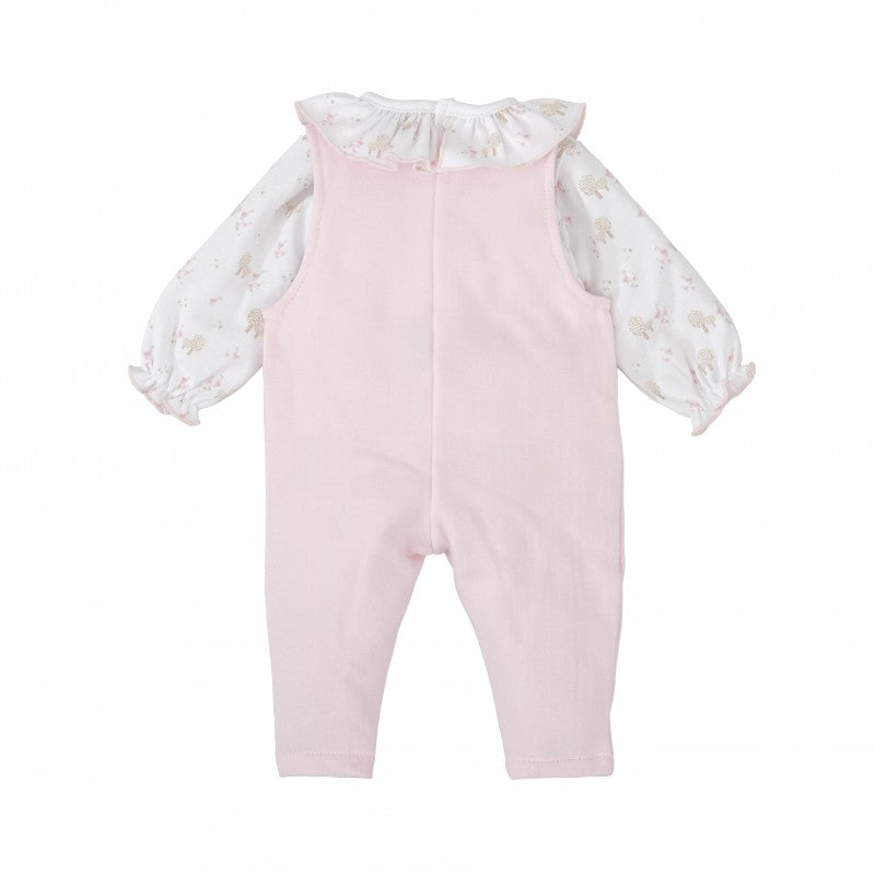 Pink Cotton Knitted Dungaree