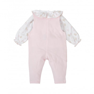 Pink Cotton Knitted Dungaree