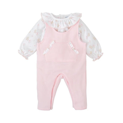 Pink Cotton Knitted Dungaree