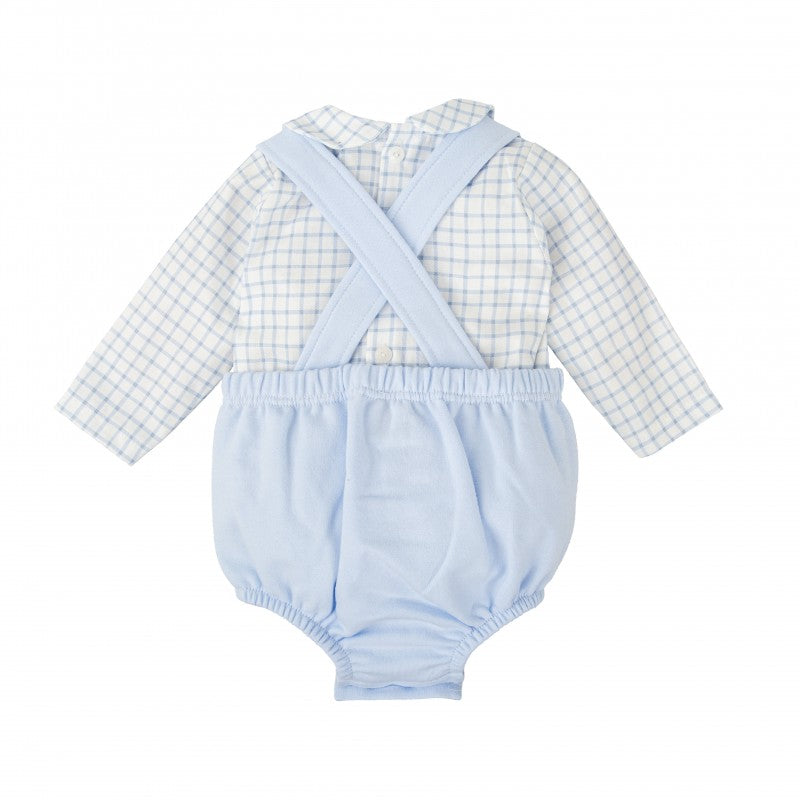 Boy Cotton Knitted Romper - Sky Blue