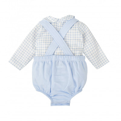 Boy Cotton Knitted Romper - Sky Blue